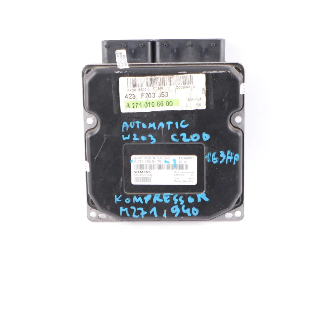 Mercedes W203 C200 Kompressor 163HP M271.940 Engine ECU Kit Key Lock - SKU A2711539179-1 - Part number A2711539179