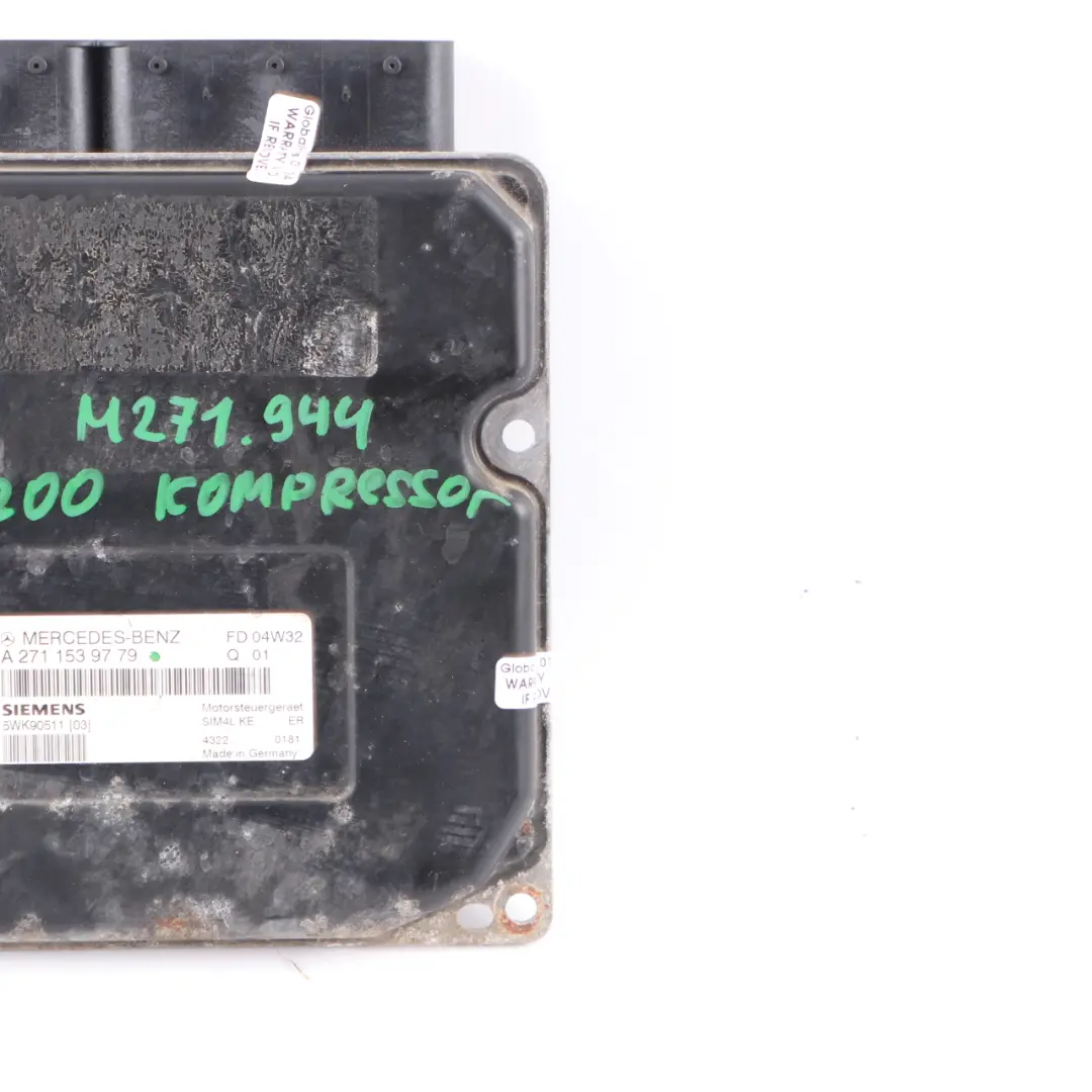 Mercedes R171 SLK 200 163HP M271.944 Kompressor Engine ECU Automatic - SKU A2711539779 - Part number A2711539779