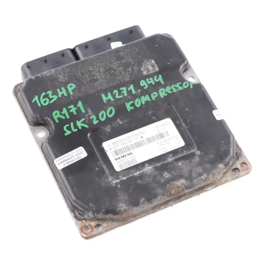 163HP M271.944 Kompressor Engine ECU Automatic to Mercedes R171 SLK 200 with Part number A2711539779 Mercedes R171 SLK 200 163HP M271.944 Kompressor Engine ECU Automatic - SKU A2711539779 - Part number A2711539779