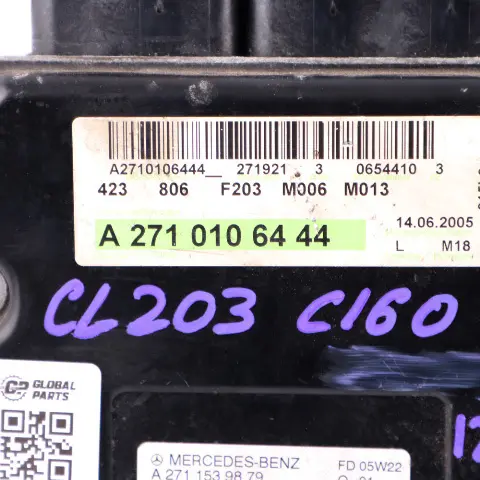 Mercedes CLC CL203 C160 122HP 271.921 Engine Unit ECU Automatic - SKU A2711539879-1 - Part number A2711539879