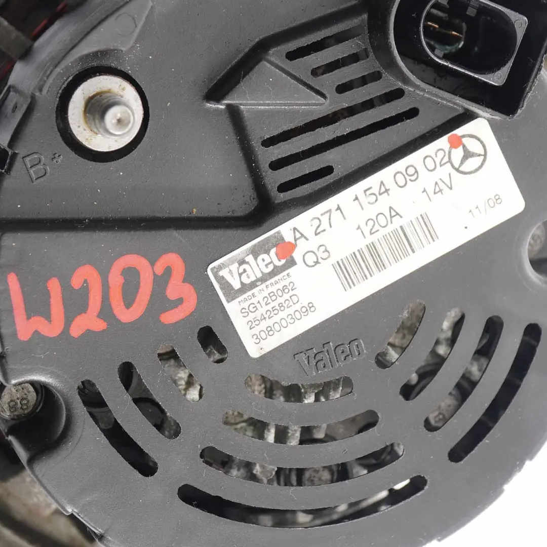  Alternator Generator Mercedes W203 W209 M271 Engine Valeo 120A 14V - SKU A2711540902 - Part number A2711540902