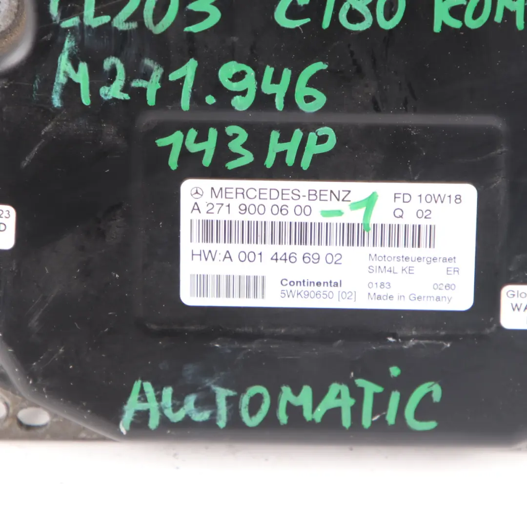 Mercedes W203 C180 Kompressor M271.946 Engine Unit ECU Kit Key Lock - SKU A2719000600-1 - Part number A2719000600