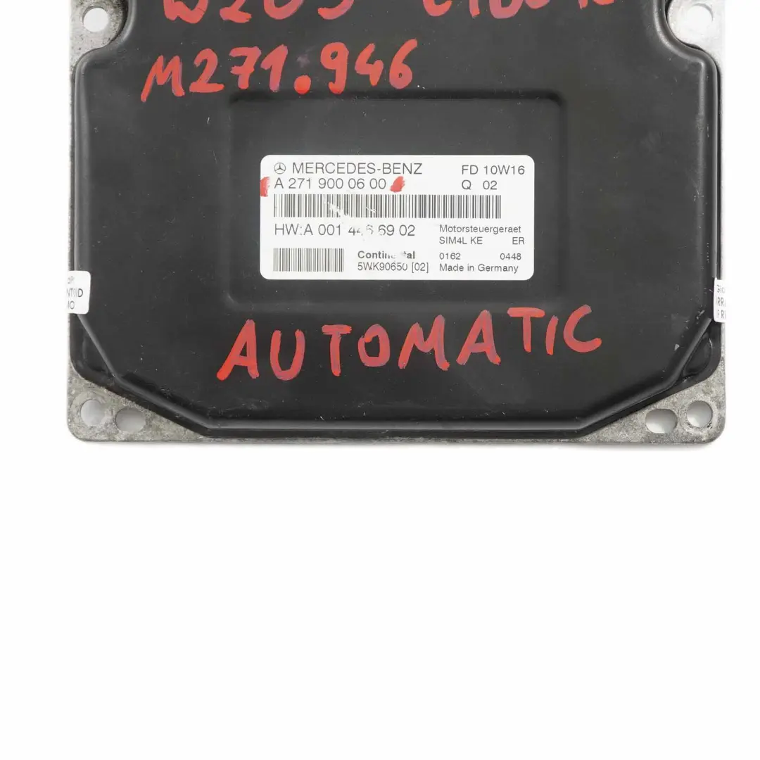C180 Kompressor M271.946 Unità Controllo Motore ECU per Mercedes W203 con numero di parte A2719000600 Mercedes W203 C180 Kompressor M271.946 Unità Controllo Motore ECU - SKU A2719000600 - Numero di parte A2719000600