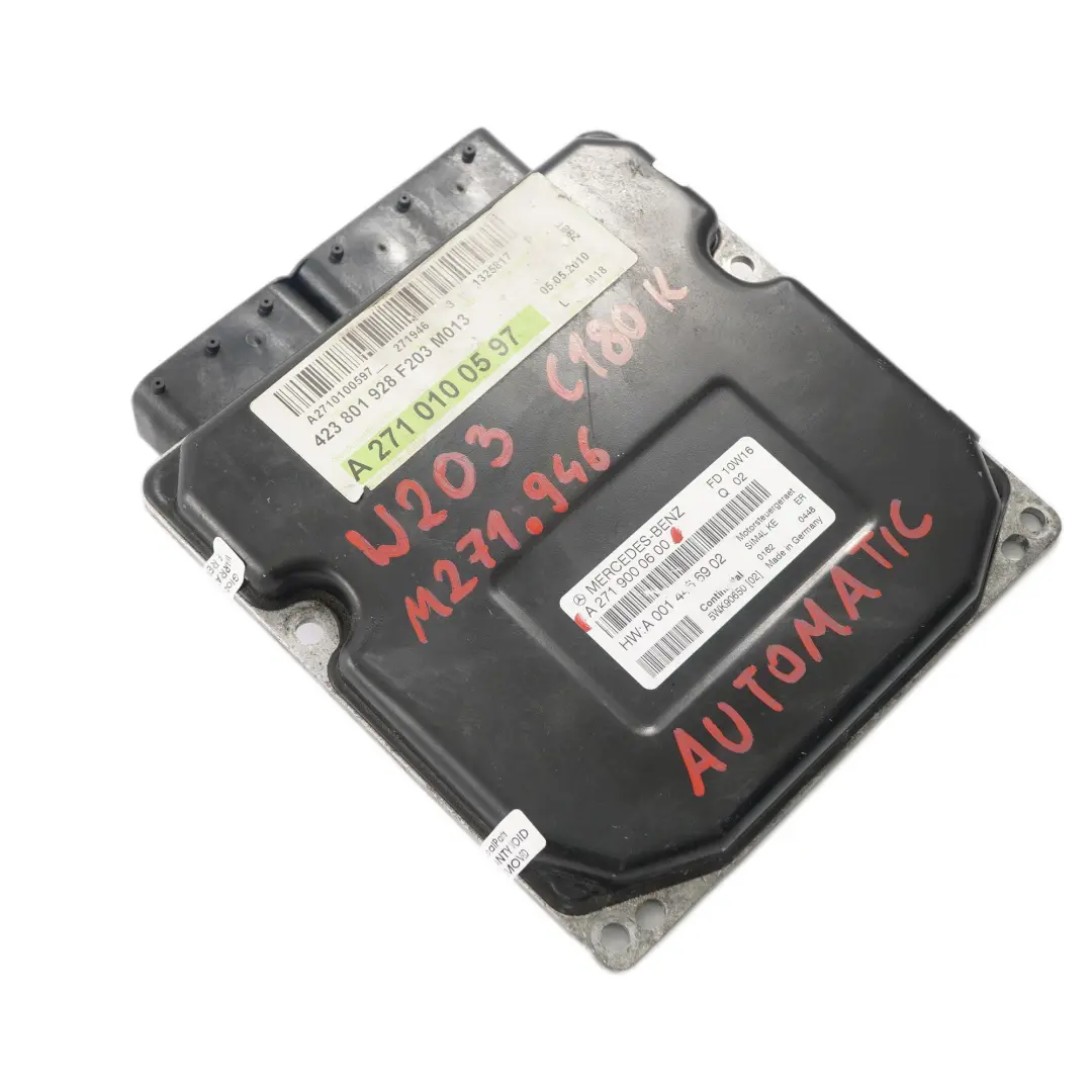 C180 Kompressor M271.946 Engine Control Unit ECU to Mercedes W203 with Part number A2719000600 Mercedes W203 C180 Kompressor M271.946 Engine Control Unit ECU - SKU A2719000600 - Part number A2719000600