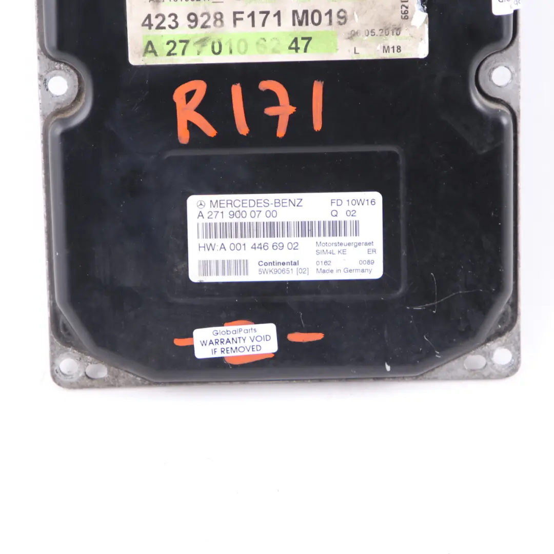 Mercedes R171 SLK200 Kompressor M271.954 Unità controllo motore ECU - SKU A2719000700 - Numero di parte A2719000700