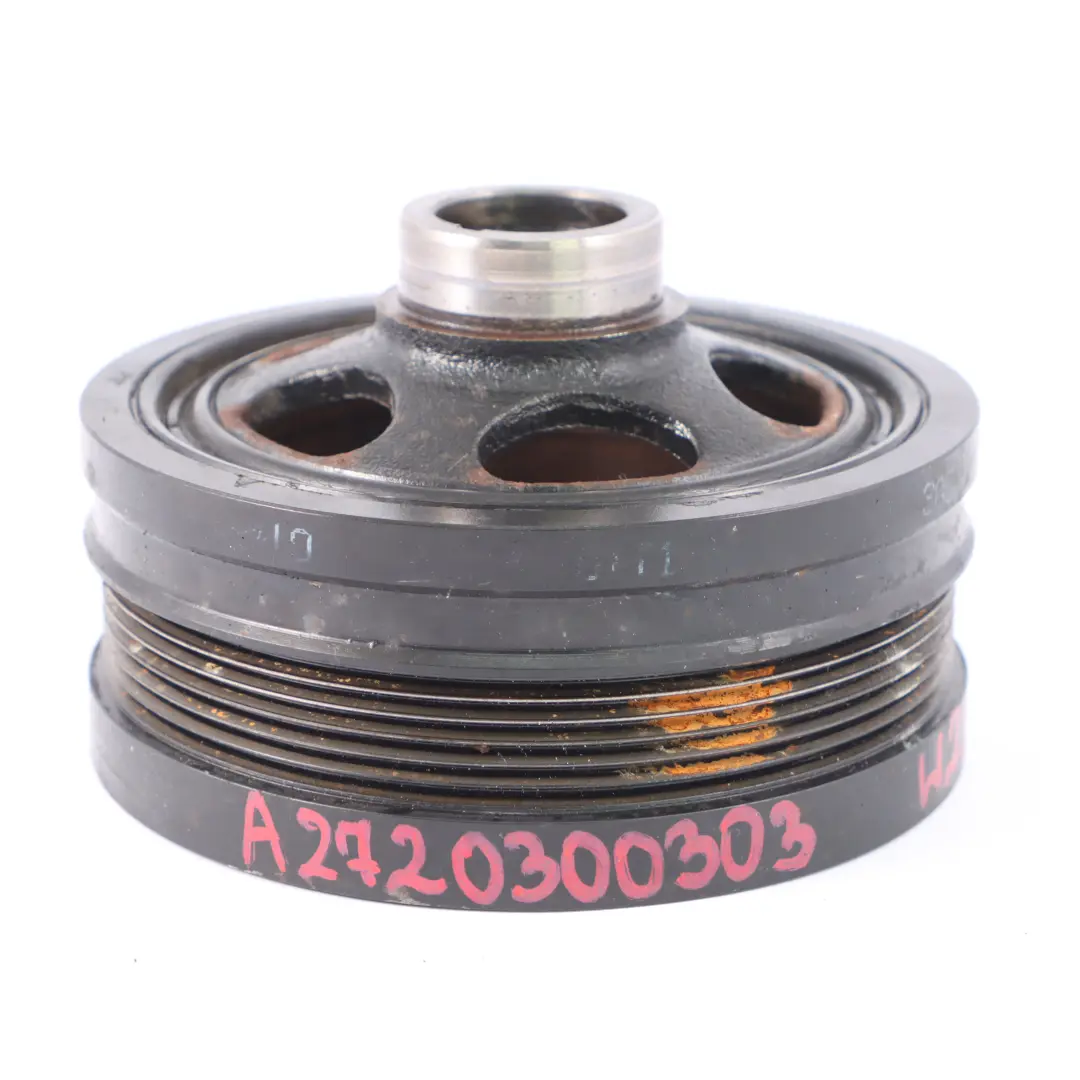 Mercedes W221 Amortiguador Vibración Cigüeñal Polea Correa - SKU A2720300303 - Número de pieza A2720300303