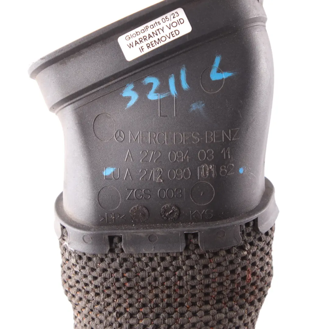  Intake Hose Mercedes W211 W219 M272 Air Duct Pipe Left N/S - SKU A2720900182 - Part number A2720900182