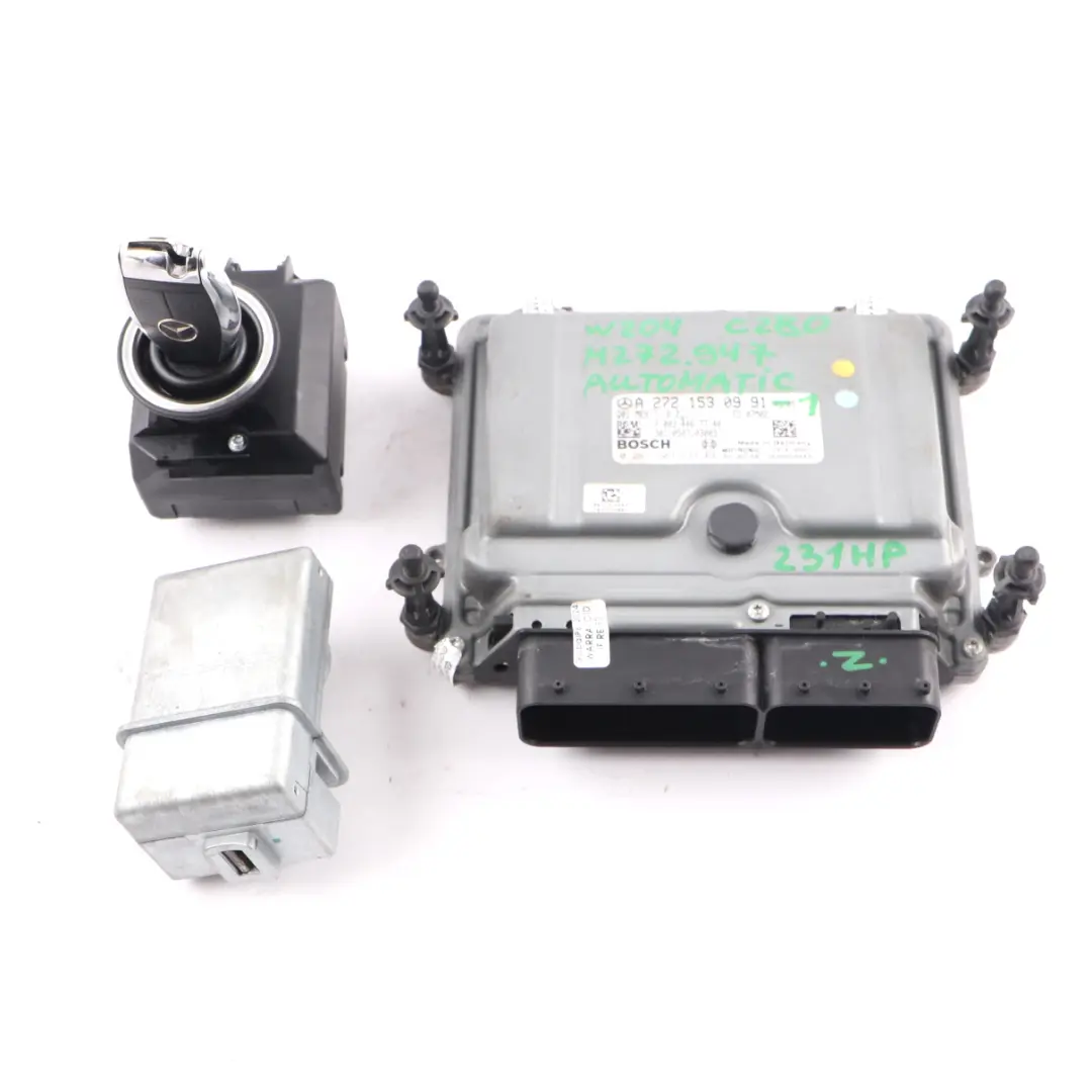 Mercedes W204 C280 M272.947 231HP Engine ECU Kit Key Automatic - SKU A2721530991-1 - Part number A2721530991