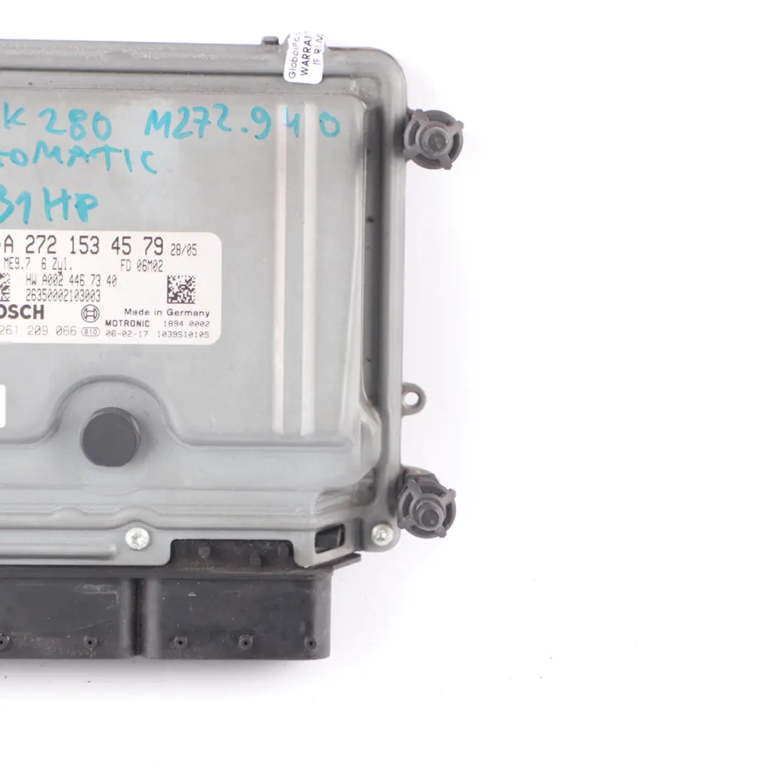 M272.940 CLK280 231HP Engine Module ECU Unit Automatic to Mercedes C209 with Part number A2721534579 Mercedes C209 M272.940 CLK280 231HP Engine Module ECU Unit Automatic - SKU A2721534579 - Part number A2721534579