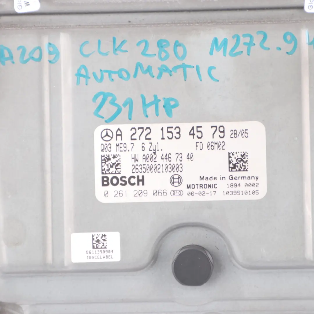 Mercedes C209 M272.940 CLK280 231HP Engine Module ECU Unit Automatic - SKU A2721534579 - Part number A2721534579