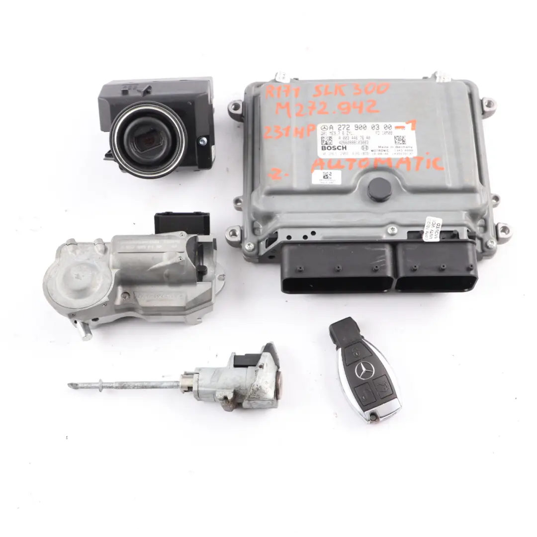 M272.942 SLK300 231HP Engine Module ECU Kit Key to Mercedes R171 with Part number A2729000300 Mercedes R171 M272.942 SLK300 231HP Engine Module ECU Kit Key - SKU A2729000300-1 - Part number A2729000300