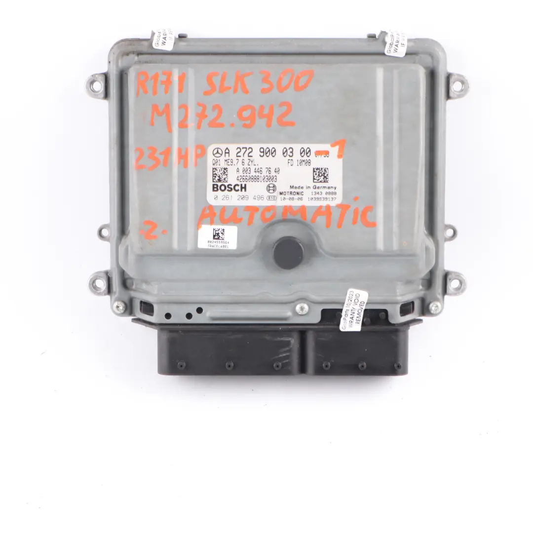 M272.942 SLK300 231HP Engine Module ECU Kit Key to Mercedes R171 with Part number A2729000300 Mercedes R171 M272.942 SLK300 231HP Engine Module ECU Kit Key - SKU A2729000300-1 - Part number A2729000300