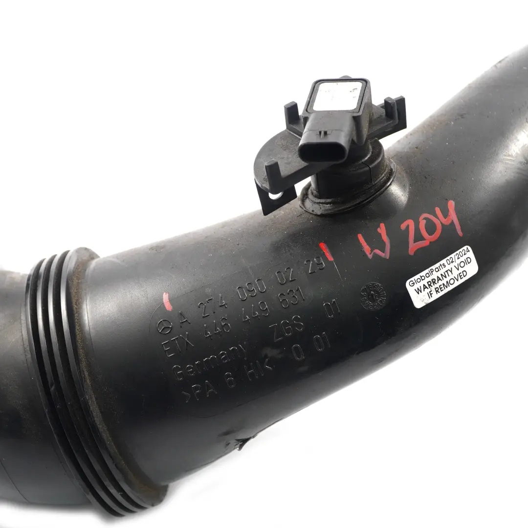 M274 Tubo della scatola filtro dell'aria al collettore aspirazione per Mercedes W204 con numero di parte A2740900229 Mercedes W204 M274 Tubo della scatola filtro dell'aria al collettore aspirazione - SKU A2740900229 - Numero di parte A2740900229