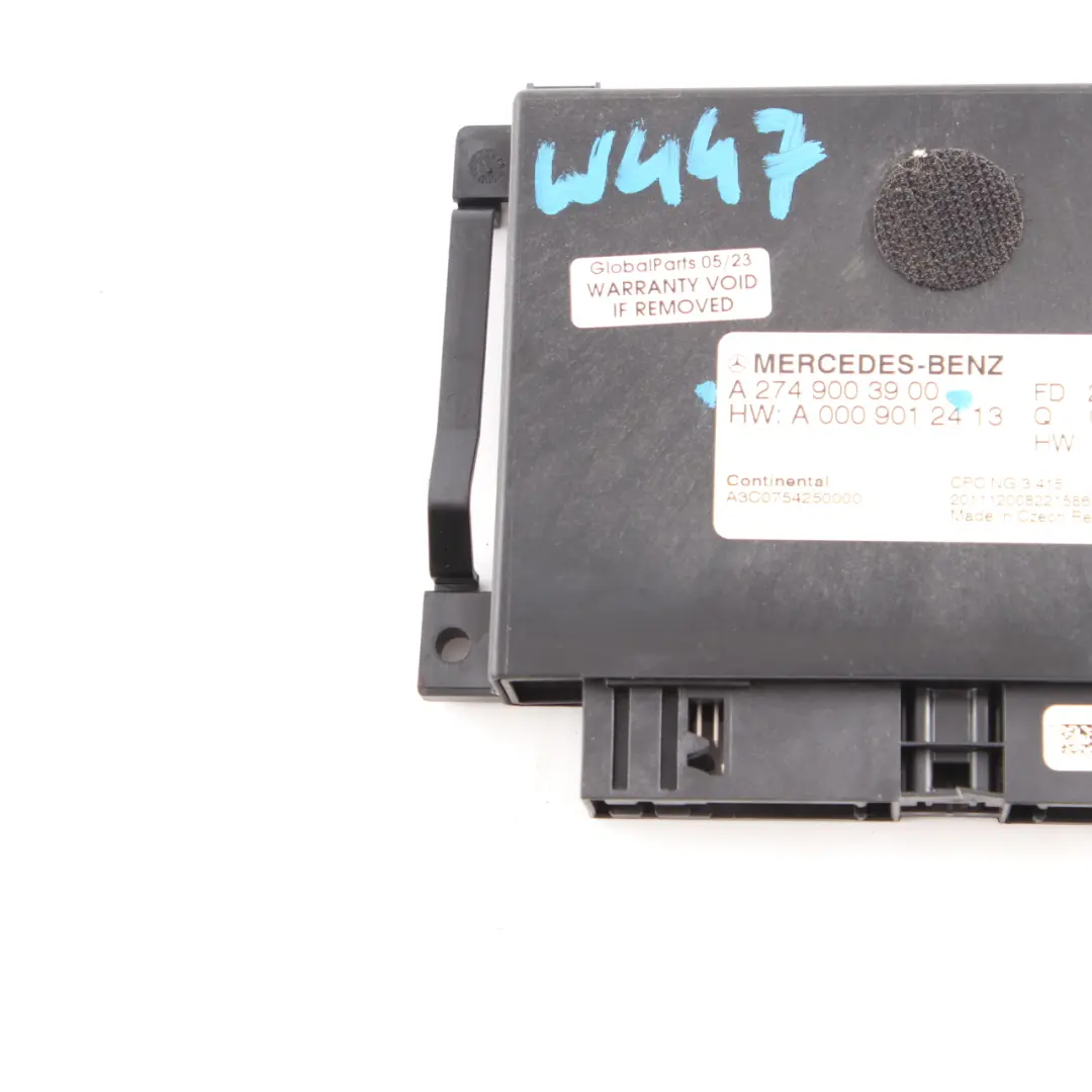 Elektronisches Steuergerät Modul ECU für Mercedes Vito W447 mit Teilenummer A2749003900 Mercedes Vito W447 Elektronisches Steuergerät Modul ECU - SKU A2749003900 - Teilenummer A2749003900