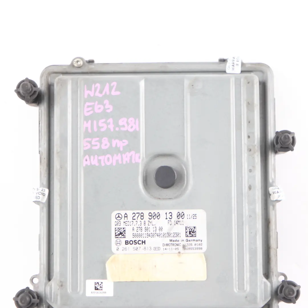 M157.981 558HP Engine Control Unit Module ECU to Mercedes W212 E63 AMG with Part number A2789001300 Mercedes W212 E63 AMG M157.981 558HP Engine Control Unit Module ECU - SKU A2789001300 - Part number A2789001300