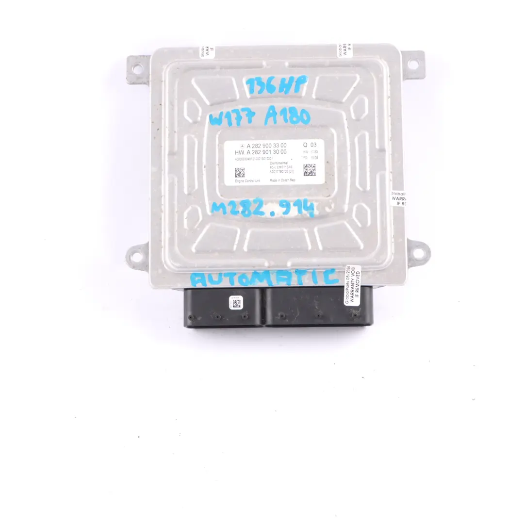 Mercedes W177 A180 282.914 136HP Petrol ECU Kit Key BCM Automatic - SKU A2829003300-1 - Part number A2829003300