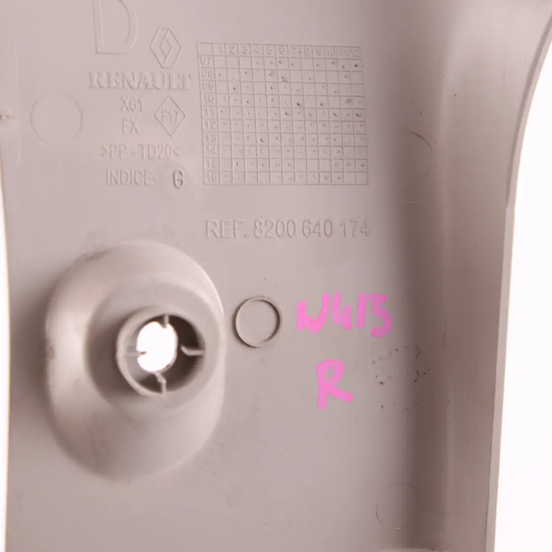 Pillar Right O/S Upper Trim Covering Panel 8200640174 to Mercedes Citan W415 B with Part number A4156921100 Mercedes Citan W415 B Pillar Right O/S Upper Trim Covering Panel 8200640174 - SKU A4156921100 - Part number A4156921100