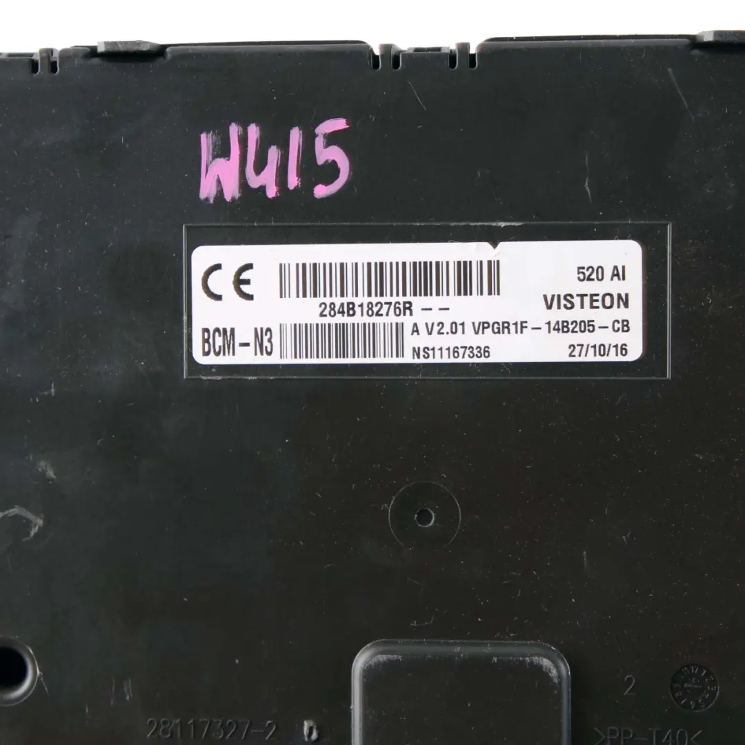 Body Control Module Unit BCM ECU 284B18276R to Mercedes Citan W415 with Part number A4159007503 Mercedes Citan W415 Body Control Module Unit BCM ECU 284B18276R - SKU A4159007503 - Part number A4159007503