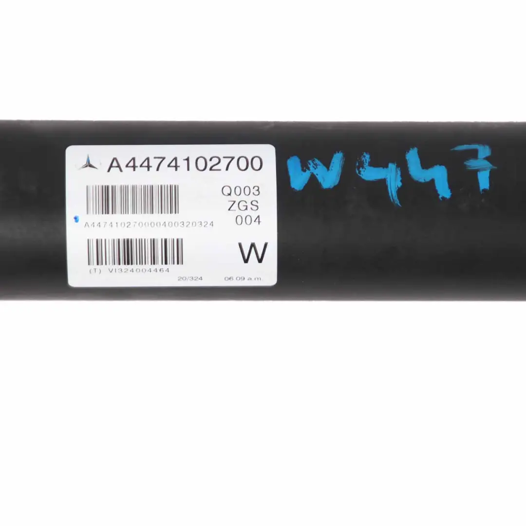 Propshaft Drive Shaft OM654 Automatic Transmission to Mercedes W447 with Part number A4474102700 Mercedes W447 Propshaft Drive Shaft OM654 Automatic Transmission - SKU A4474102700 - Part number A4474102700