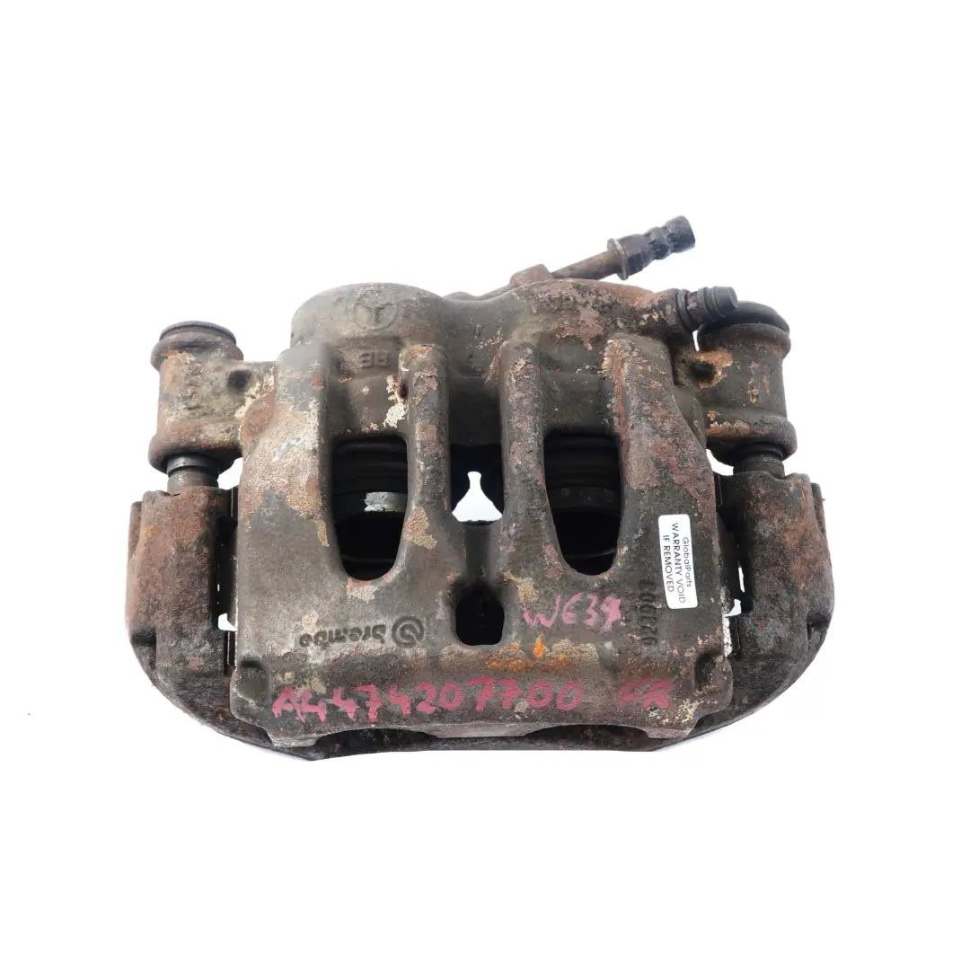 Pinza De freno delantera derecha Brembo para Mercedes Vito W639 con número de pieza A4474207700 Mercedes Vito W639 Pinza De freno delantera derecha Brembo - SKU A4474207700 - Número de pieza A4474207700
