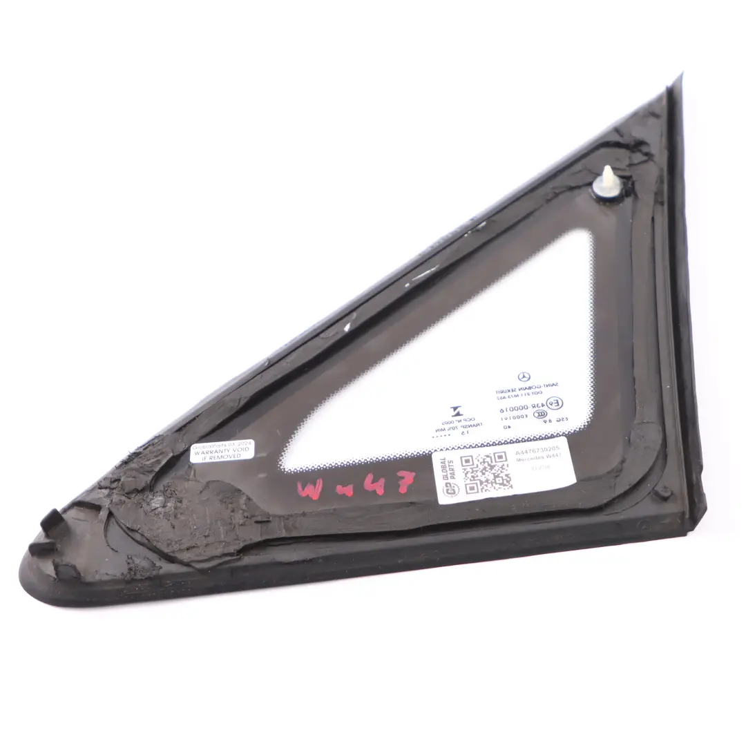 Window Mercedes Vito W447 Front Right O/S Fixed Glass Window AS2 to with Part number A4476730205 Window Mercedes Vito W447 Front Right O/S Fixed Glass Window AS2 - SKU A4476730205-1 - Part number A4476730205