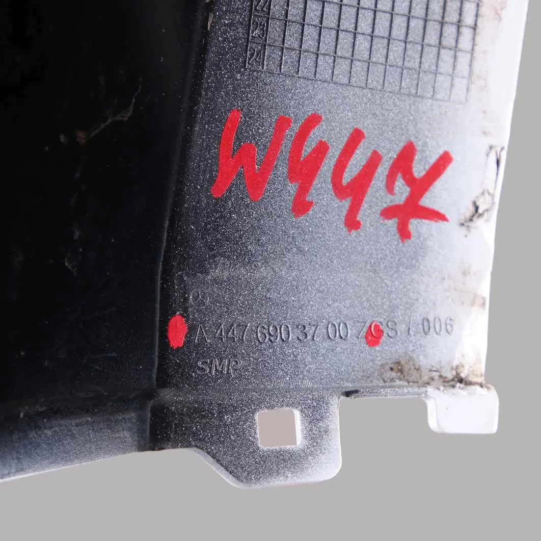 Lamp Light Bracket Trim Cover Right O/S Arctic White - 9147 to Mercedes W447 Rear with Part number A4476941725 Mercedes W447 Rear Lamp Light Bracket Trim Cover Right O/S Arctic White - 9147 - SKU A4476941725-ARW - Part number A4476941725