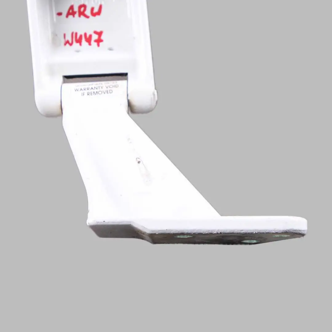 Door Hinge Rear Right O/S Upper Arctic White 9147 to Mercedes Vito W447 with Part number A4477400737 Mercedes Vito W447 Door Hinge Rear Right O/S Upper Arctic White 9147 - SKU A4477400737-ARW - Part number A4477400737
