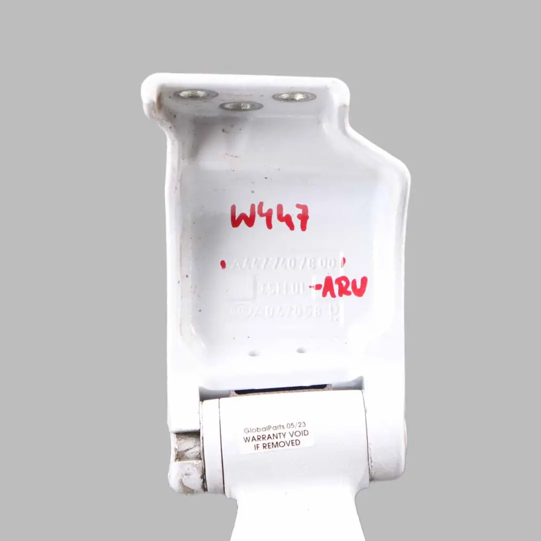 Door Hinge Rear Left Lower Arctic White 9147 to Mercedes Vito W447 with Part number A4477407600 Mercedes Vito W447 Door Hinge Rear Left Lower Arctic White 9147 - SKU A4477407600-ARW - Part number A4477407600