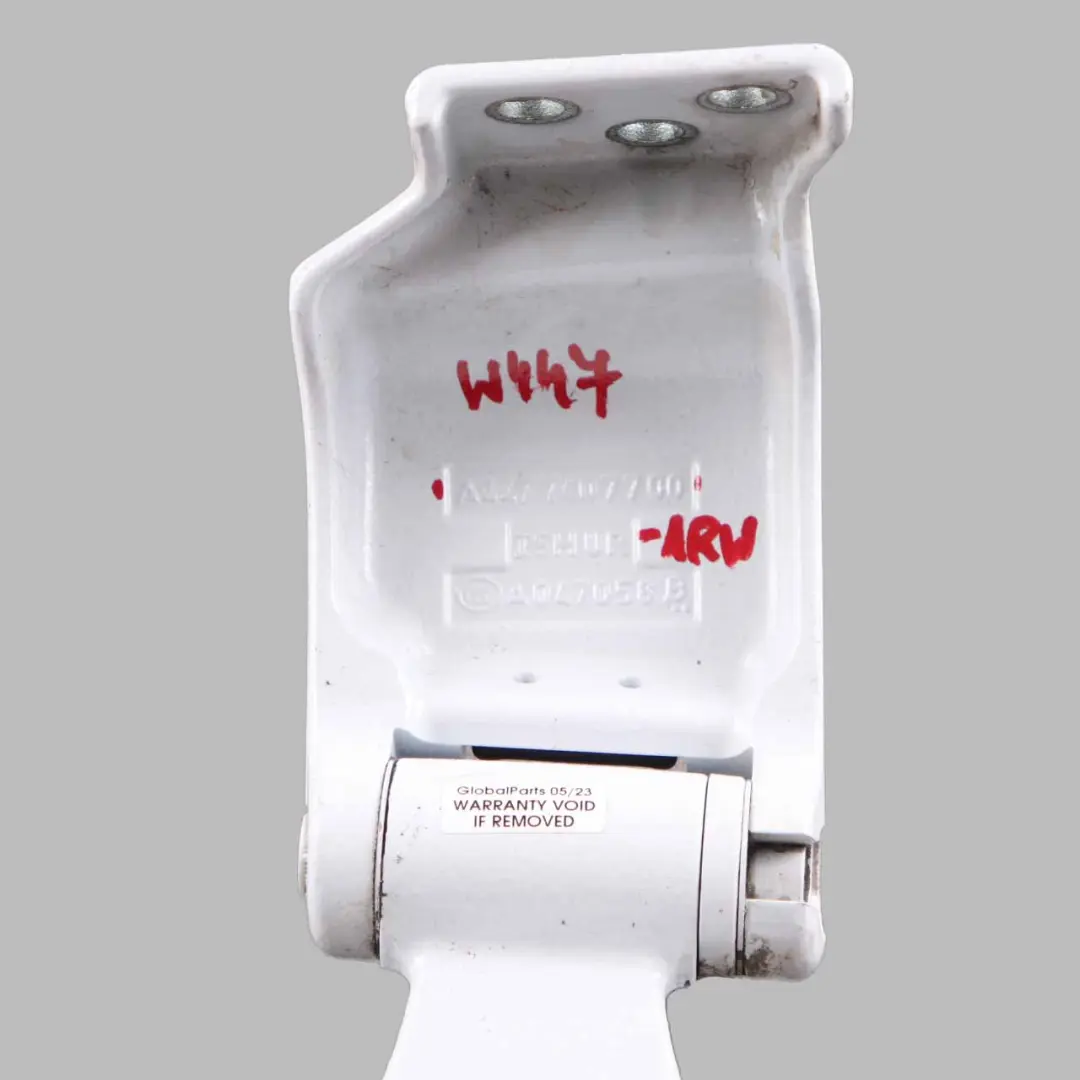 Door Hinge Rear Right O/S Lower Arctic White 9147 to Mercedes Vito W447 with Part number A4477407700 Mercedes Vito W447 Door Hinge Rear Right O/S Lower Arctic White 9147 - SKU A4477407700-ARW - Part number A4477407700