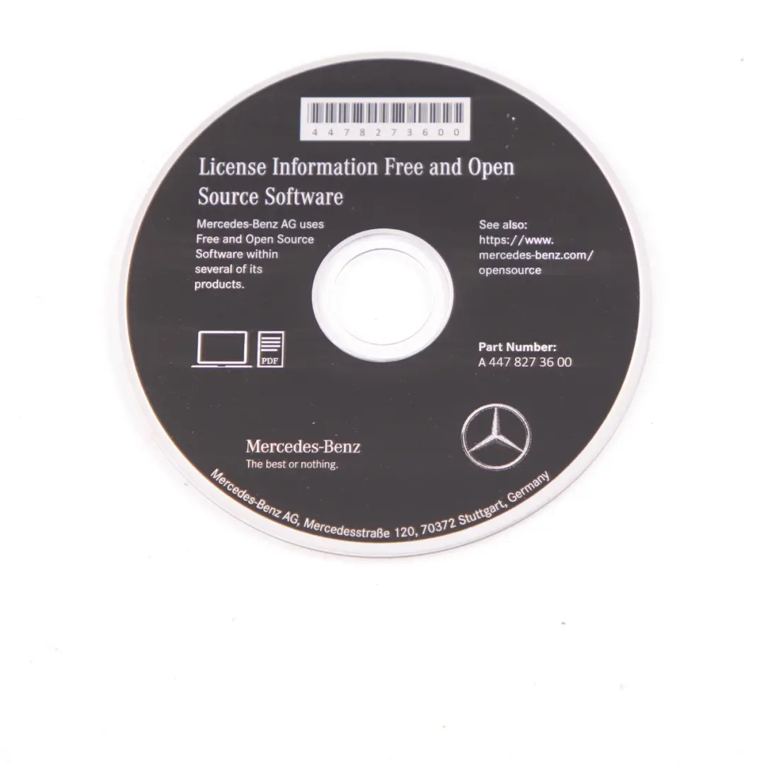 Mercedes W447 Informazioni sulla licenza Software libero open source - SKU A4478273600 - Numero di parte A4478273600