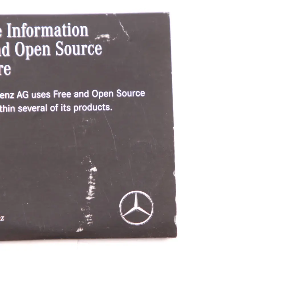Mercedes W447 Informazioni sulla licenza Software libero open source - SKU A4478273600 - Numero di parte A4478273600