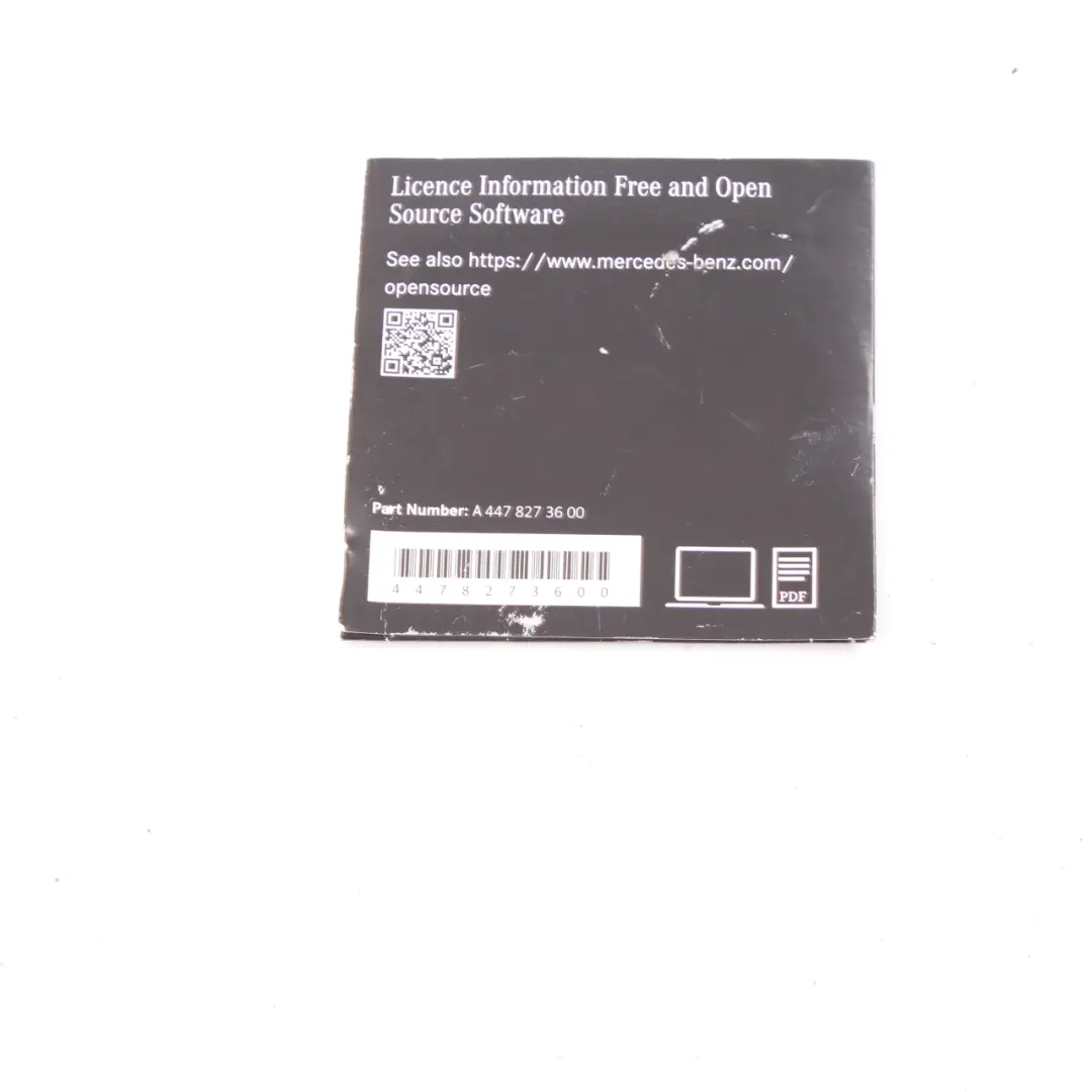 Mercedes W447 Informazioni sulla licenza Software libero open source - SKU A4478273600 - Numero di parte A4478273600