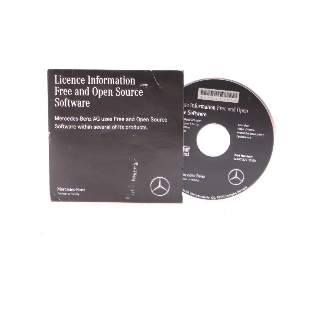 Mercedes W447 Informazioni sulla licenza Software libero open source - SKU A4478273600 - Numero di parte A4478273600