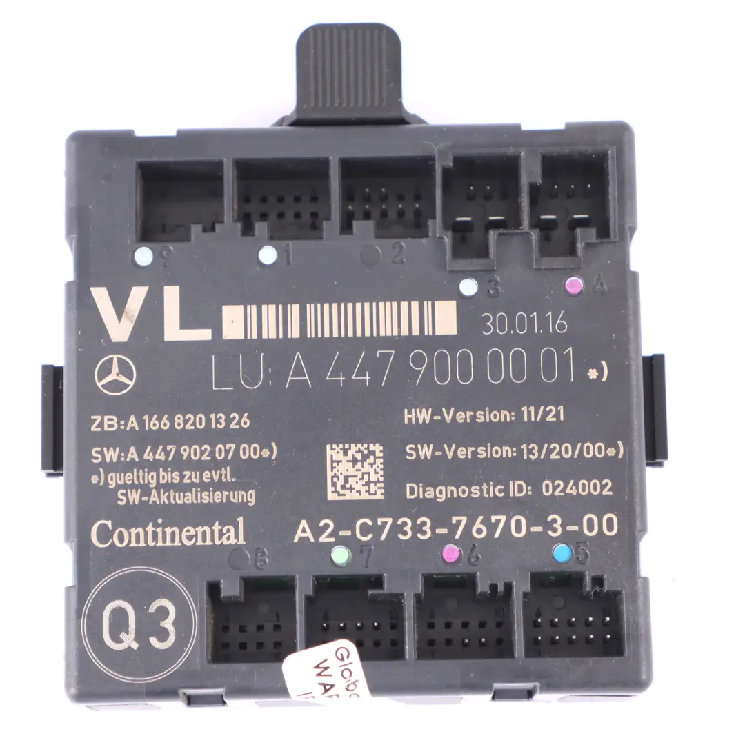 Türmodul vorne links Steuergerät ECU für Mercedes Vito W447 mit Teilenummer A4479000001 Mercedes Vito W447 Türmodul vorne links Steuergerät ECU - SKU A4479000001 - Teilenummer A4479000001