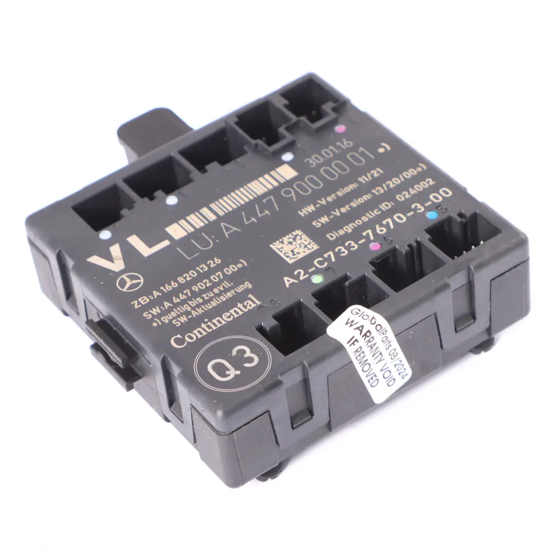 Módulo Puerta Delantera Izquierda Unidad Control para Mercedes Vito W447 con número de pieza A4479000001 Mercedes Vito W447 Módulo Puerta Delantera Izquierda Unidad Control - SKU A4479000001 - Número de pieza A4479000001