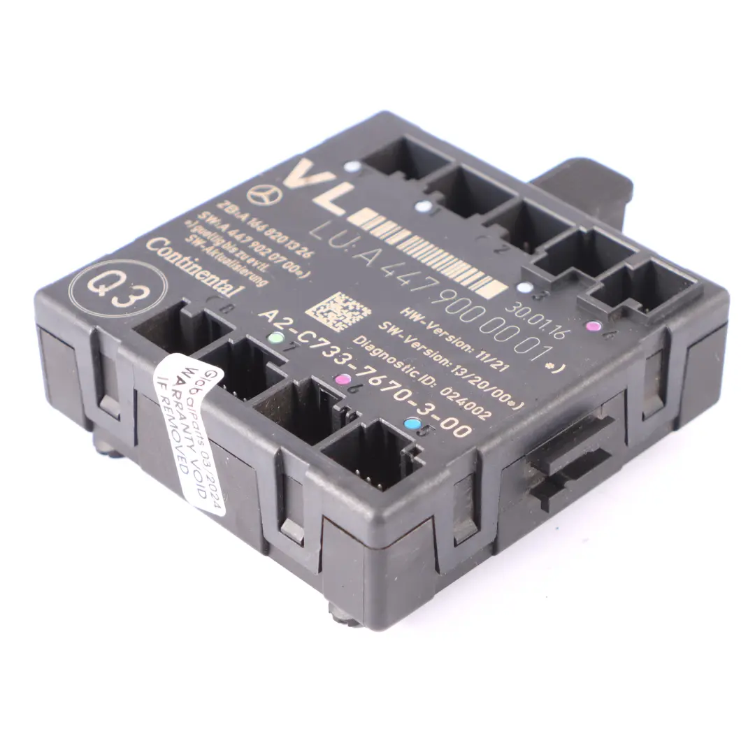 Mercedes W447 Front Door Module Left N/S Control Unit ECU - SKU A4479000001 - Part number A4479000001