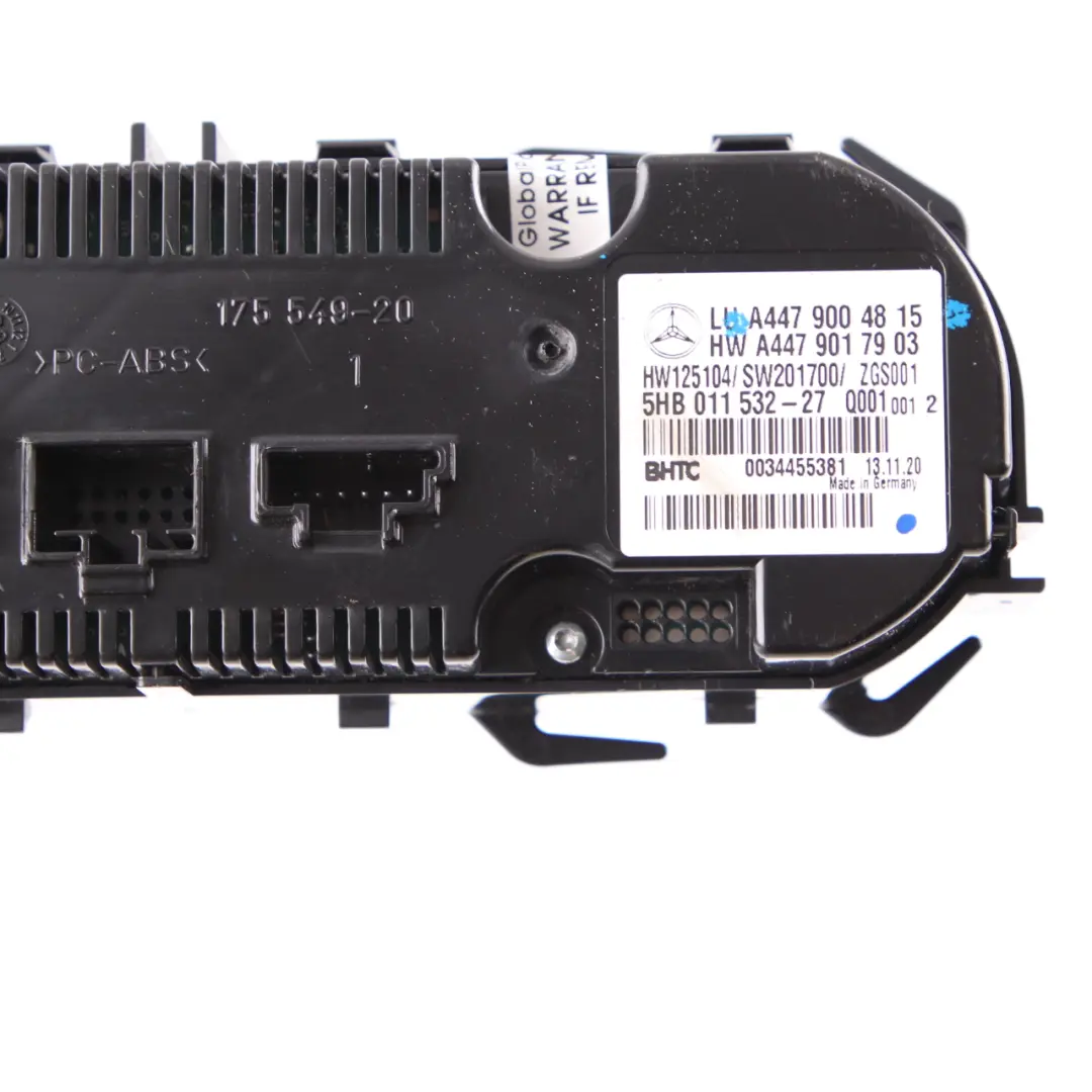 Mercedes W447 Climate Heater Control Panel Air Conditioning Switch - SKU A4479004815 - Part number A4479004815