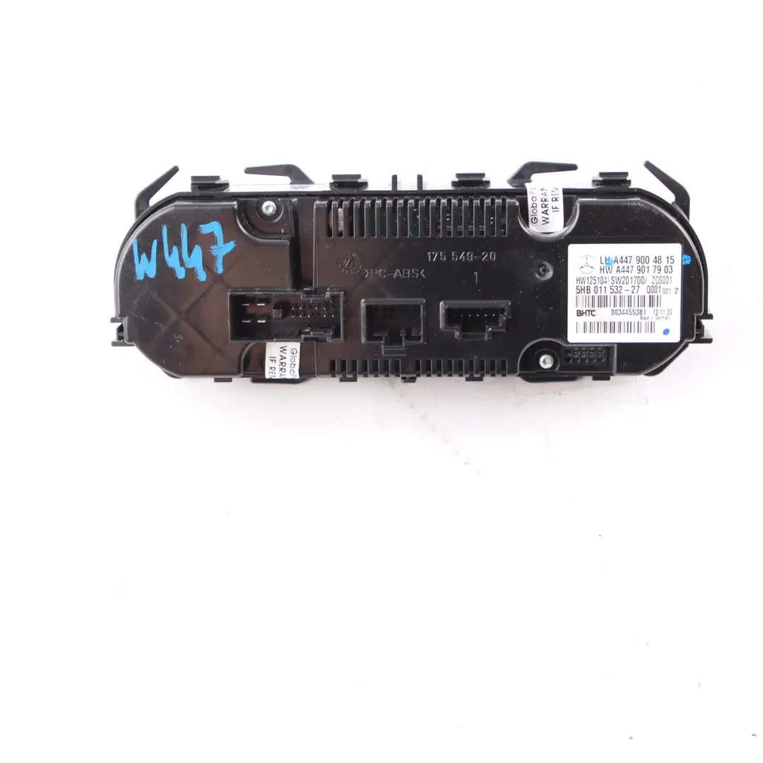 Climate Heater Control Panel Air Conditioning Switch to Mercedes W447 with Part number A4479004815 Mercedes W447 Climate Heater Control Panel Air Conditioning Switch - SKU A4479004815 - Part number A4479004815