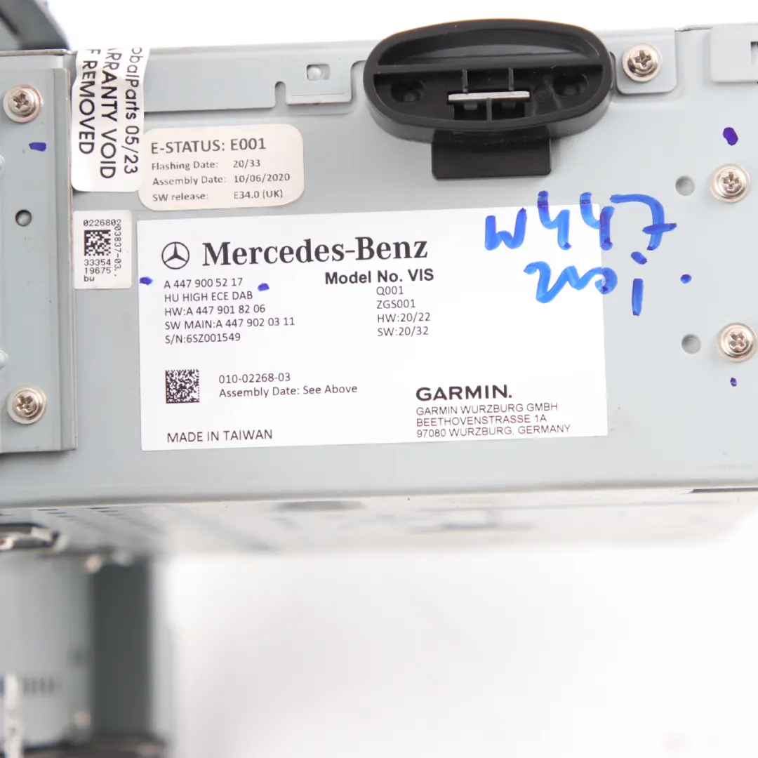 Mercedes W447 Head Unit CD Radio DAB Player Navigation GPS Navi - SKU A4479005217 - Part number A2118700089