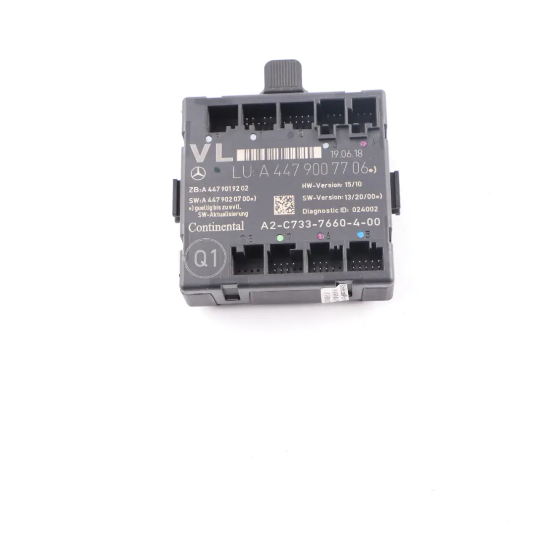 Door Control Module Front Left N/S to Mercedes W447 with Part number A4479007706 Mercedes W447 Door Control Module Front Left N/S - SKU A4479007706 - Part number A4479007706