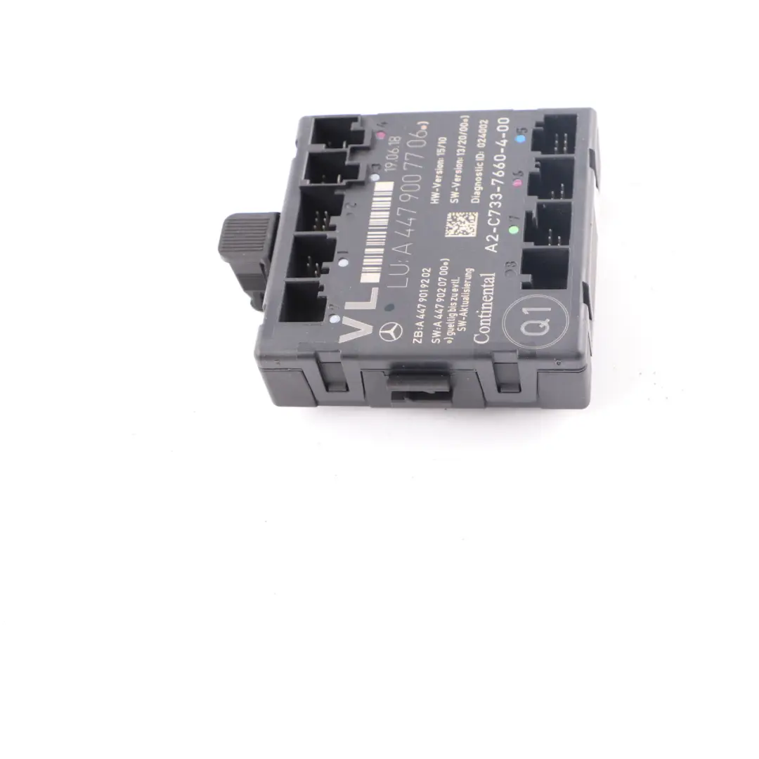 Module de contrôle de porte avant gauche pour Mercedes W447 à propos du numéro de pièce A4479007706 Mercedes W447 Module de contrôle de porte avant gauche - SKU A4479007706 - Numéro de pièce A4479007706