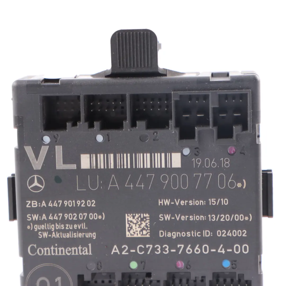 Door Control Module Front Left N/S to Mercedes W447 with Part number A4479007706 Mercedes W447 Door Control Module Front Left N/S - SKU A4479007706 - Part number A4479007706