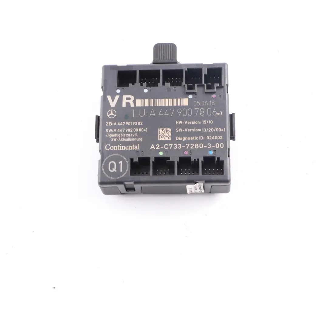 Door Control Unit Front Right O/S to Mercedes W447 with Part number A4479007806 Mercedes W447 Door Control Unit Front Right O/S - SKU A4479007806 - Part number A4479007806