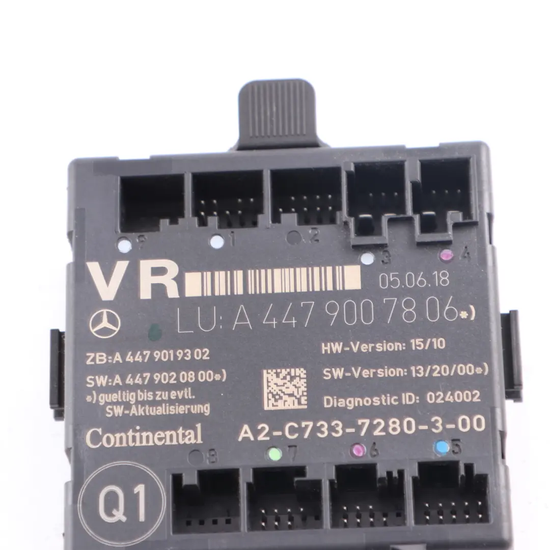 Door Control Unit Front Right O/S to Mercedes W447 with Part number A4479007806 Mercedes W447 Door Control Unit Front Right O/S - SKU A4479007806 - Part number A4479007806