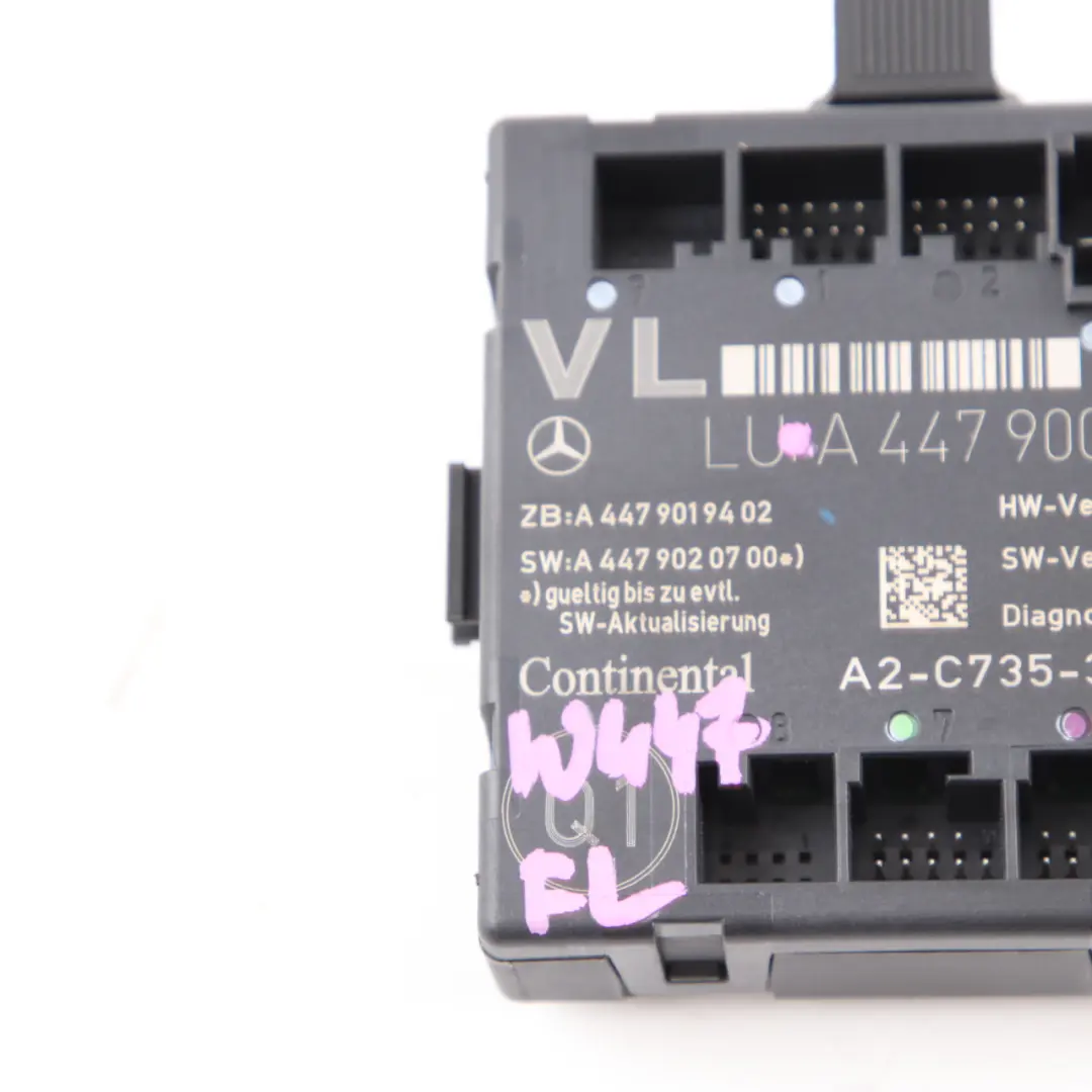 Módulo de puerta delantera izquierda Unidad de control para Mercedes W447 con número de pieza A4479007906 Mercedes W447 Módulo de puerta delantera izquierda Unidad de control - SKU A4479007906 - Número de pieza A4479007906