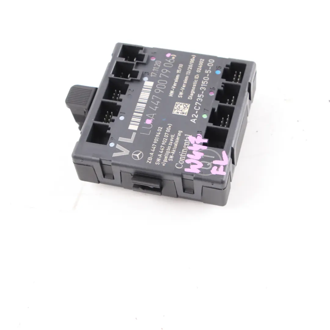Module de porte avant gauche Unité de contrôle pour Mercedes W447 à propos du numéro de pièce A4479007906 Mercedes W447 Module de porte avant gauche Unité de contrôle - SKU A4479007906 - Numéro de pièce A4479007906