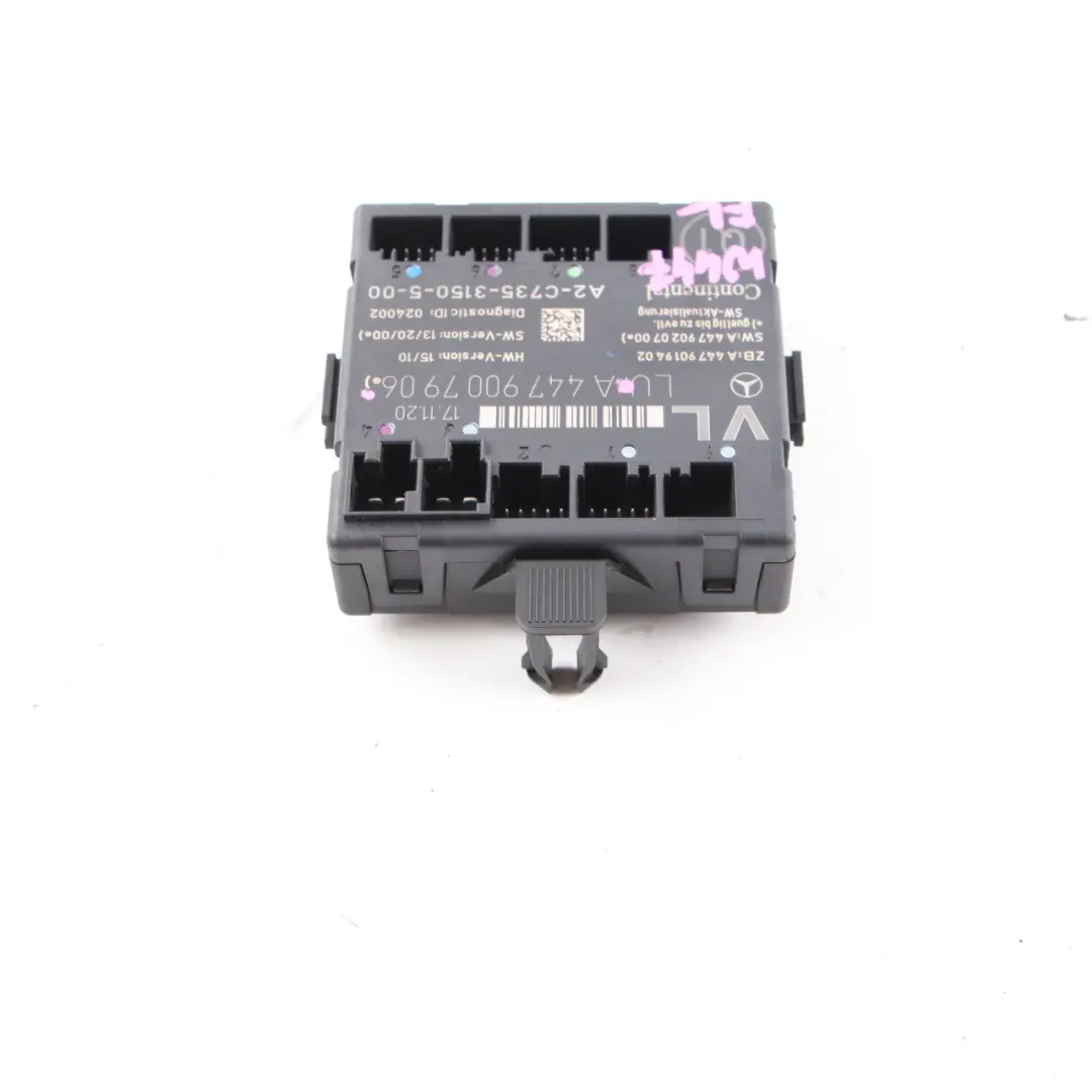 Mercedes W447 Módulo de puerta delantera izquierda Unidad de control - SKU A4479007906 - Número de pieza A4479007906