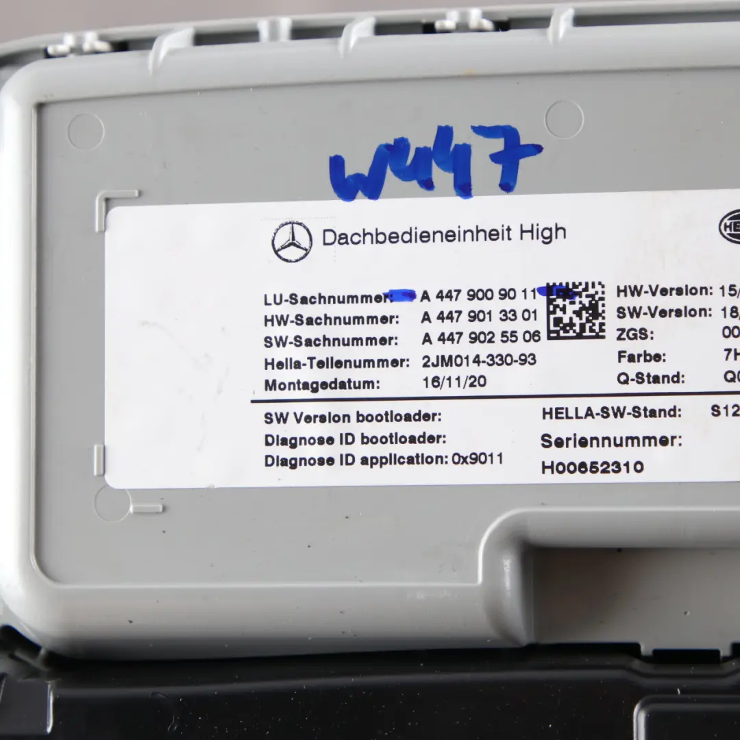 Mercedes Vito W447 Roof Light Reading Lamp Interior Switch Panel - SKU A4479009011 - Part number A4479009011
