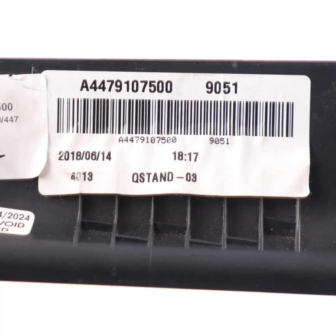 Right O/S Lower B-Pillar Trim Cover to Mercedes W447 with Part number A4479107500 Mercedes W447 Right O/S Lower B-Pillar Trim Cover - SKU A4479107500 - Part number A4479107500