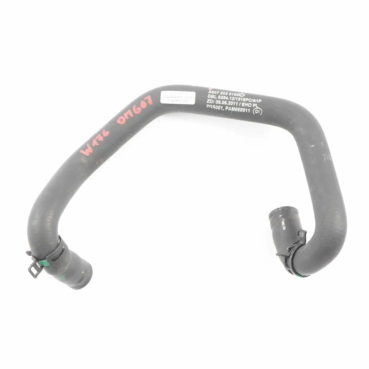 Mercedes W176 W246 Tubo dell'acqua linea flessibile liquido motore A6072030182